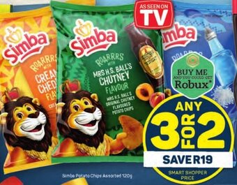 Pick n Pay Simba Potato Chips Assorted 120g offer