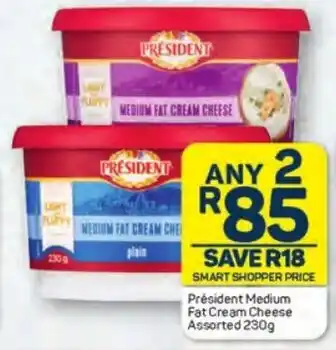 Pick n Pay Président Medium Fat Cream Cheese Assorted 230g offer