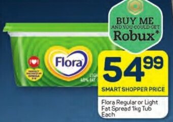 Pick n Pay Flora Regular or Light Fat Spread 1kg Tub Each offer