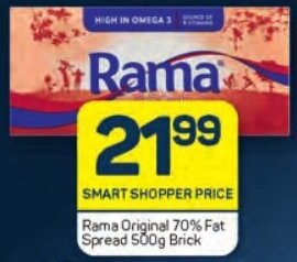 Pick n Pay Rama Original 70% Fat Spread 500g Brick offer