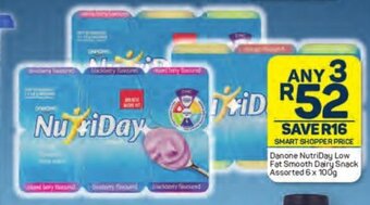 Pick n Pay Danone NutriDay Low Fat Smooth Dairy Snack Assorted 6x 100g offer