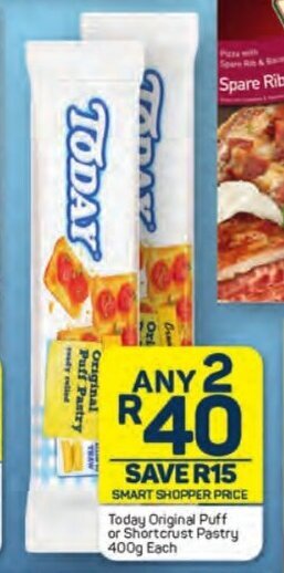 Pick n Pay Today Original Puff or Shortcrust Pastry 400g Each offer
