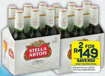 Pick n Pay Stella Artois 6x 330ml Non-returnable Bottles offer