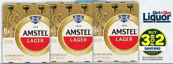 Pick n Pay Amstel Lager 6 x 330ml Non-returnable Bottles offer