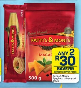 Pick n Pay Fatti's & Moni's Spaghetti or Macaroni 500g offer
