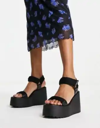 Asos design trina chunky sporty wedges in black