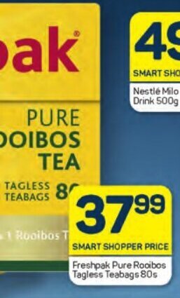 Pick n Pay Freshpak Pure Rooibos Tagless Teabags 80s offer