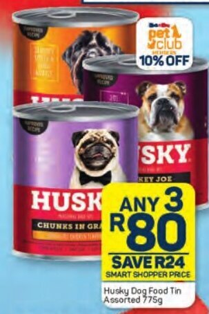 Pick n Pay Husky Dog Food Tin Assorted 775g offer