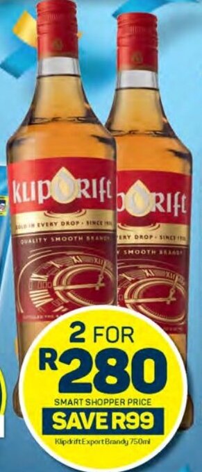 Pick n Pay Klipdrift Export Brandy 750ml offer