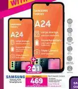 Game 2 x samsung galaxy a24 smartphone-on 1.2gb red top up core more data + on promo 75 offer