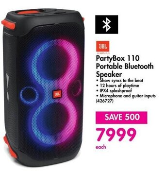 Makro JBL PartyBox 110 Portable Bluetooth Speaker offer