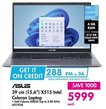 Makro Asus 39cm (15.6") X515 Intel Celeron Laptop offer