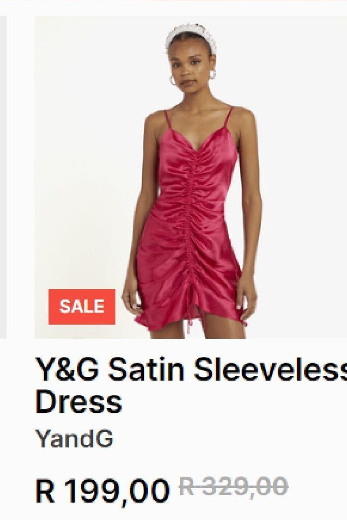 Y&g satin sleeveless offer at Foschini
