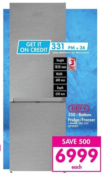 Makro DEFY 350 l Bottom Fridge/Freezer offer