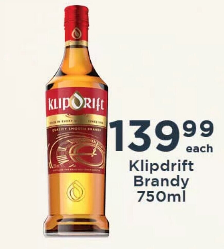 Klipdrift Brandy 750ml offer at Diamond Discount Liquor