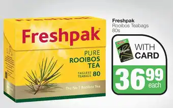 SuperSpar Freshpak Rooibos Teabags 80s offer