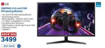 Incredible Connection LG 32MP60G 31,5-Inch FHD IPS Gaming Monitor offer