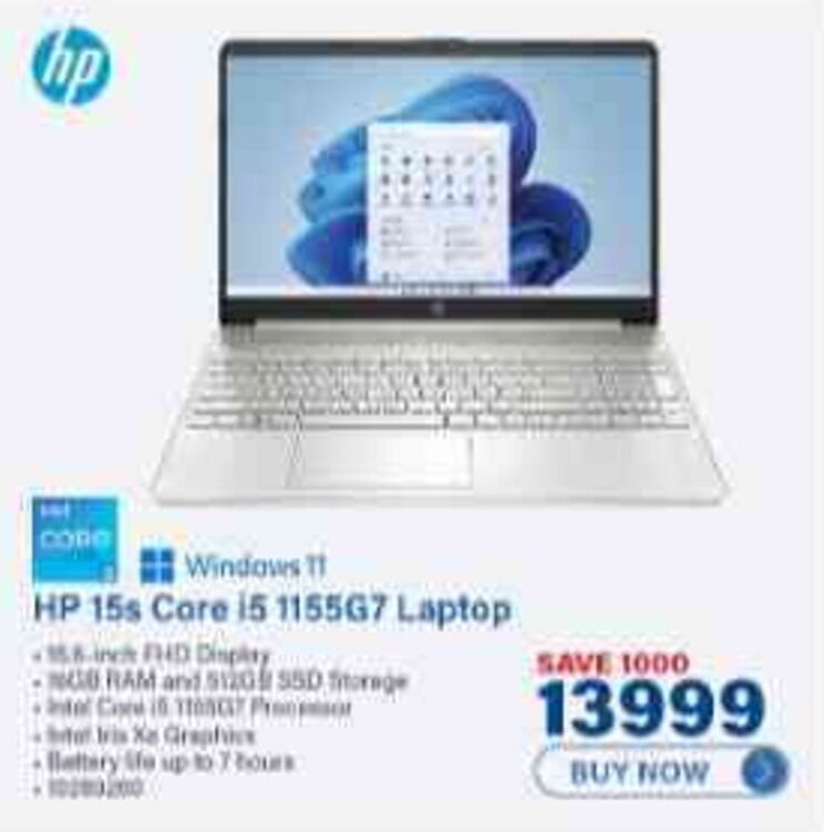 HP 15s Core i5 1155G7 Laptop offer at Incredible Connection