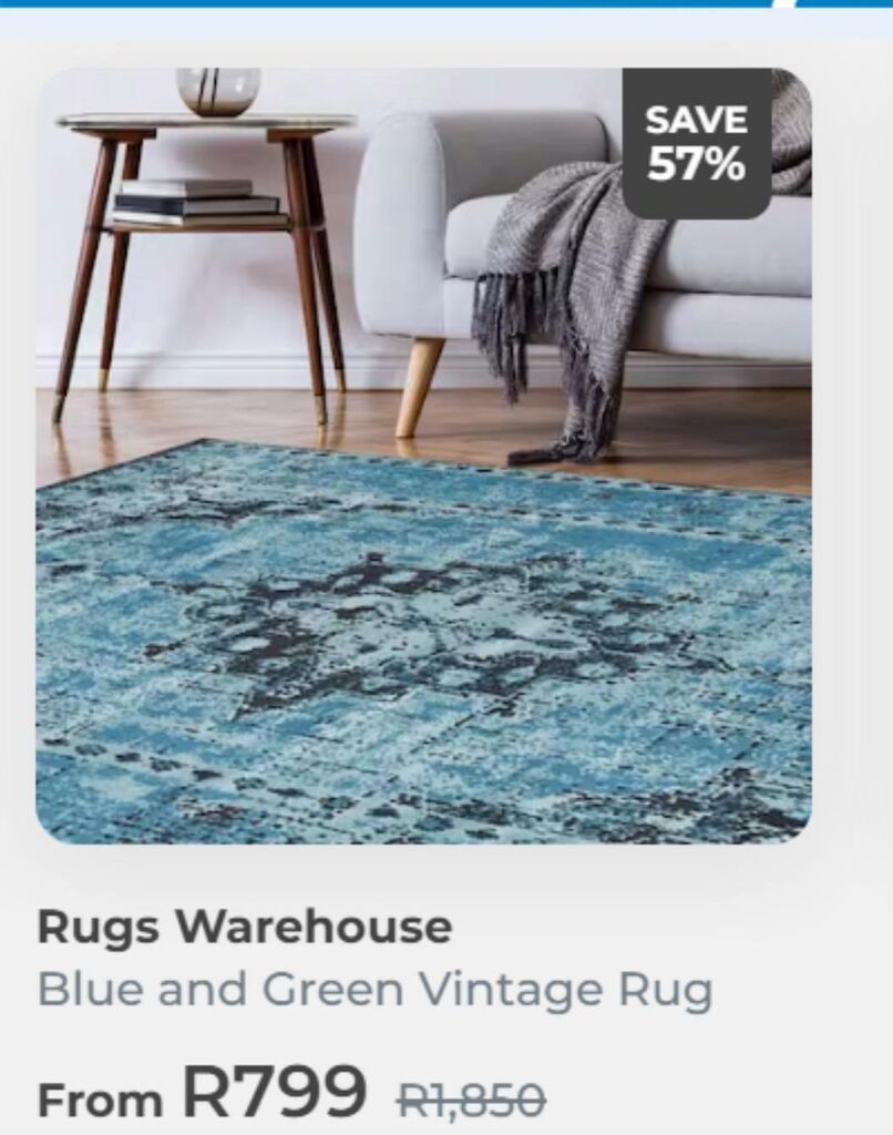 Blue and green vintage rug offer at OneDayOnly
