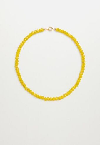 Crystal bead necklace - gold
