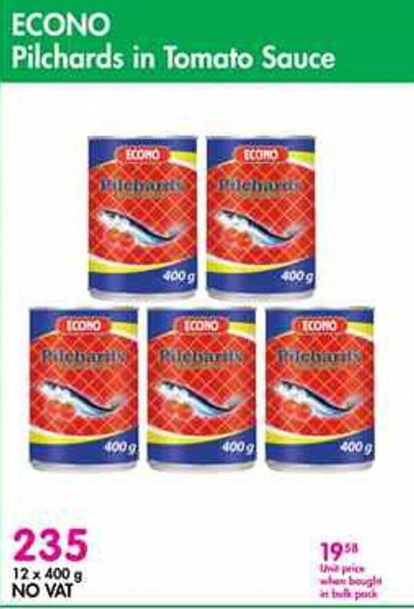 ECONO Pilchards in Tomato Sauce offer at Makro