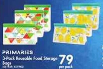 Makro PRIMARIES 3-Pack Reusable Food Storage Bags offer