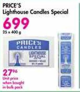 PRICE'S Lighthouse Candles Special 25x400g