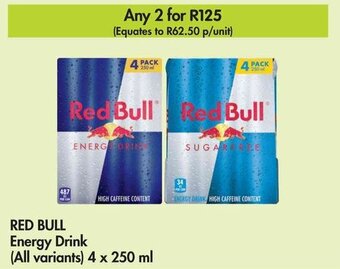 Makro RED BULL Energy Drink (All variants) 4 x 250 ml offer