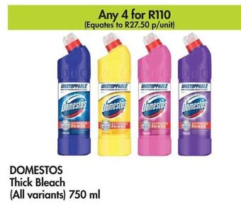 Makro DOMESTOS Thick Bleach (All variants) 750 ml offer