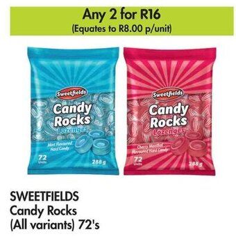 Makro SWEETFIELDS Candy Rocks (All variants) 72's offer