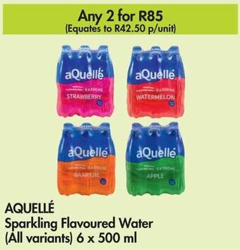 Makro AQUELLÉ Sparkling Flavoured Water (All variants) 6 x 500 ml offer