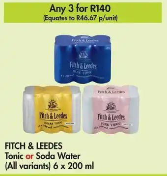 Makro FITCH & LEEDES Tonic or Soda Water (All variants) 6 x 200 ml offer