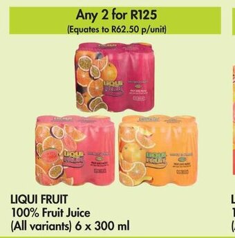 Makro LIQUI FRUIT 100% Fruit Juice (All variants) 6 x 300 ml offer