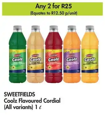 Makro SWEETFIELDS Coolz Flavoured Cordial (All variants) 1 L offer