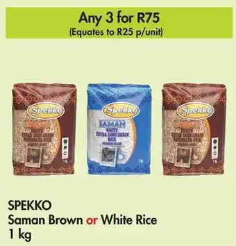 Makro SPEKKO Saman Brown or White Rice 1 kg offer