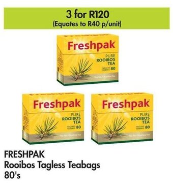 Freshpak Rooibos Tagless Teabags 80's