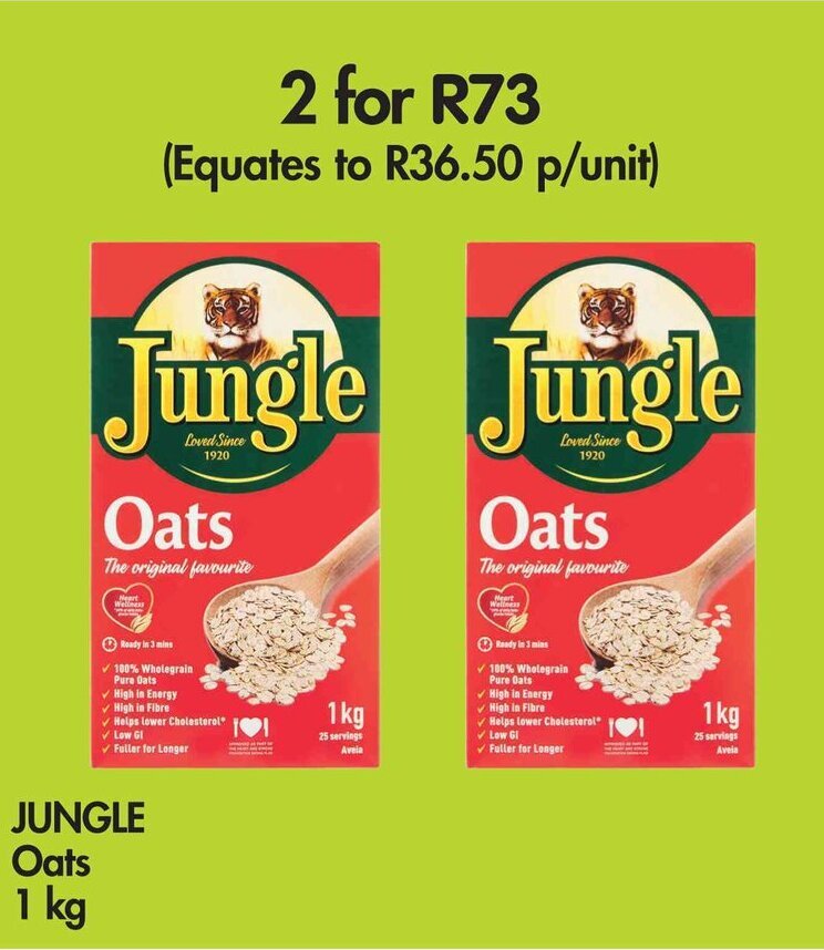 JUNGLE Oats 1 kg offer at Makro