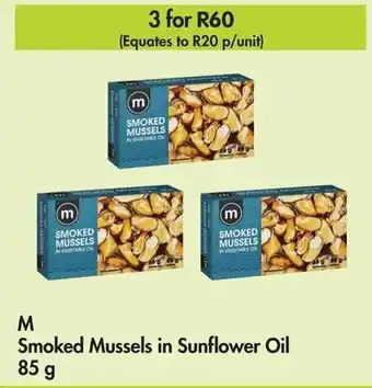 Makro M Smoked Mussels in Sunflower Oil 85 g offer