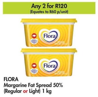 FLORA Margarine Fat Spread 50% (Regular or Light) 1 kg