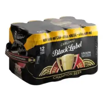 Checkers Liquor Shop Carling black label beer cans 12 x 500ml offer