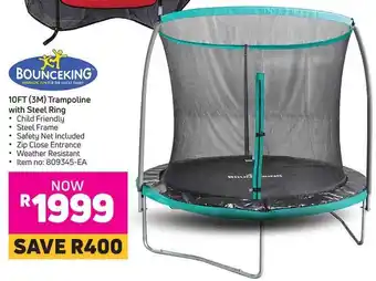 Game Bounceking 10FT 3m Trampoline with Steel Ring offer