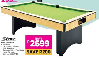 Game Shoot Pool Table PT500 offer