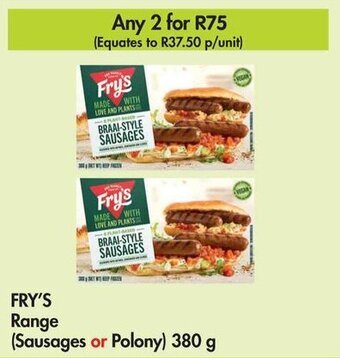 Makro FRY'S Range (Sausages or Polony) 380 g offer