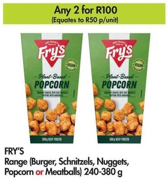 Makro FRY'S Range (Burger, Schnitzels, Nuggets, Popcorn or Meatballs) 240-380 g offer