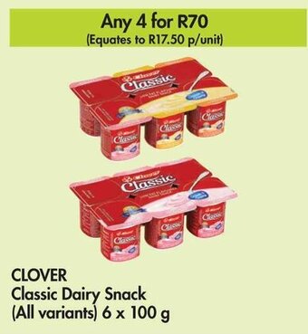 Makro CLOVER Classic Dairy Snack (All variants) 6 x 100 g offer