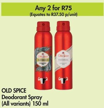 Makro OLD SPICE Deodorant Spray (All variants) 150 ml offer