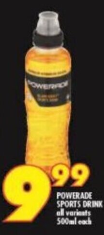 Shoprite POWERADE SPORTS DRINK all variants 500ml each offer