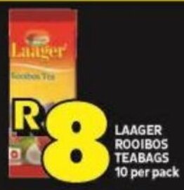 Shoprite LAAGER ROOIBOS TEABAGS 10 per pack offer