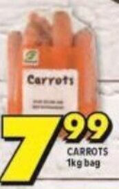 Shoprite CARROTS 1kg bag offer