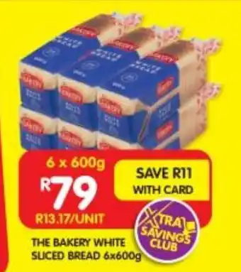 Shoprite THE BAKERY WHITE SLICED BREAD 6x600g offer